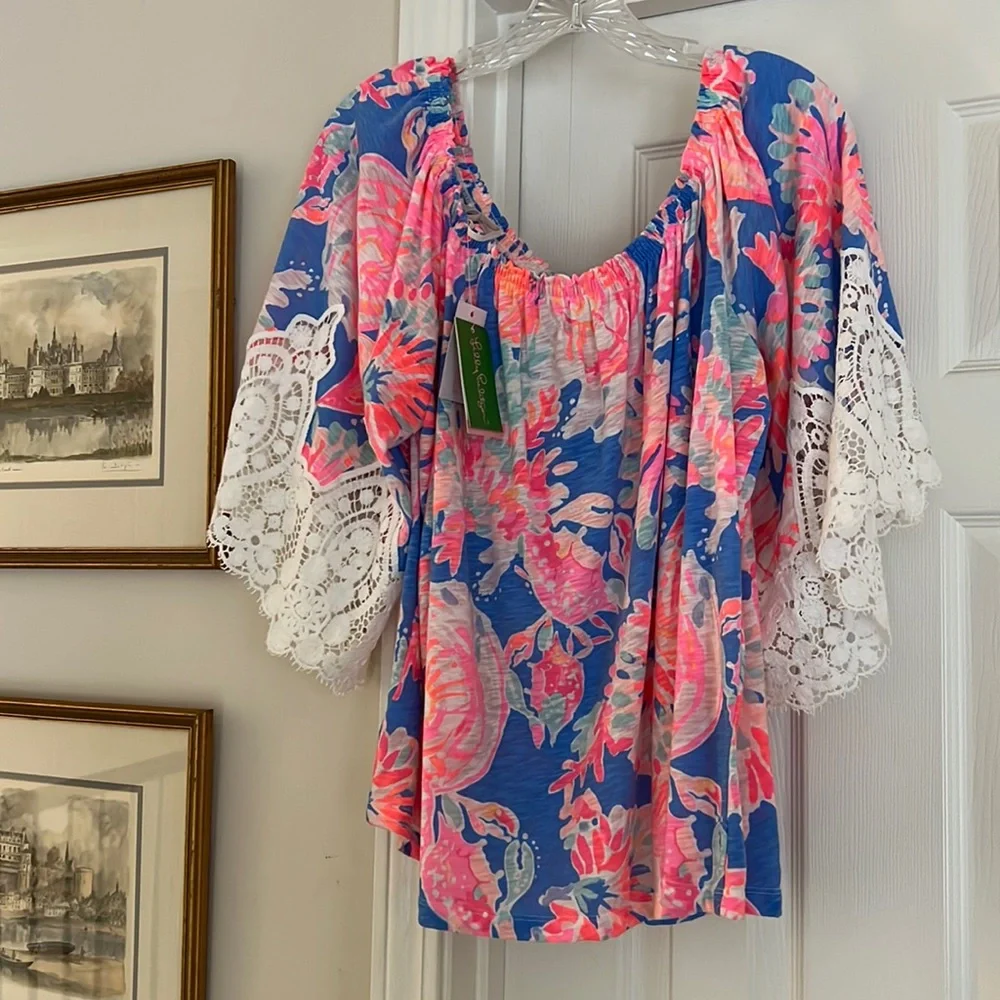 Lilly Pulitzer Zaylee off the shoulder top - Picture 3 of 9